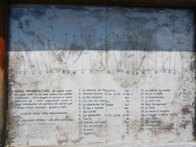 Affichage au bas des voies du Belvedere di Fosse Affichage au bas des voies du Belvedere di Fosse