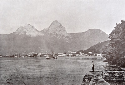 Brunnen et les Mythen en 1900 par Neurdein