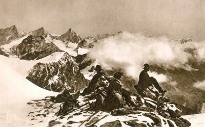 Tête Blanche: vue vers les Weisshorn, Rothorn, Obergabelhorn Tête Blanche: vue vers les Weisshorn, Rothorn, Obergabelhorn