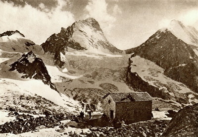 Ancienne cabane Constantia, Pointe de Zinal, Dent Blanche, Grand Cornier, par Perrochet-Matile