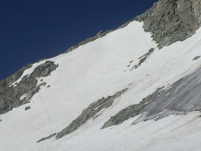 La pente raide au-dessus du col des Vignettes encore bien blanche! La pente raide au-dessus du col des Vignettes encore bien blanche!
