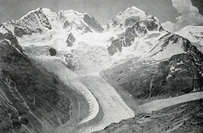 Piz Bernina, Piz Roseg, Glacier Tschierva Piz Bernina, Piz Roseg, Glacier Tschierva