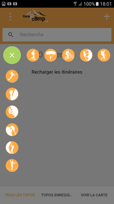 Recherche d'un itinéraire - sélection de l'activité Recherche d'un itinéraire - sélection de l'activité