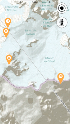 WP de l'itinéraire sur la carte WP de l'itinéraire sur la carte