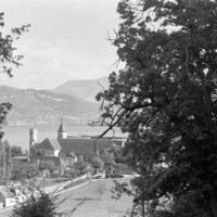 Au bord du lac du Bourget, Hautecombe, par Georges Louis Arlaud