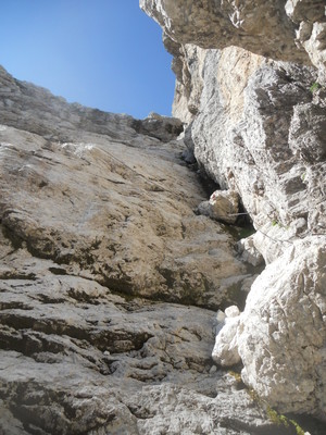 Jôf Fuart, via normale - passaggio chiave Jôf Fuart, via normale - passaggio chiave