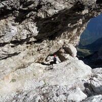 Jôf Fuart, via normale - passaggio caratteristico (in discesa)