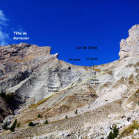 Cheminement dans la Face Est du Col de Corps
