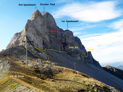 Cheminement dans la Face Nord de la Tête de Garnesier Cheminement dans la Face Nord de la Tête de Garnesier