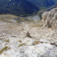Depuis le haut du ressaut à escalader