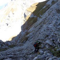 Couloir à descendre pour rejoindre le 1er épaulement