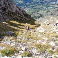 Dans la descente de la 1re combe.