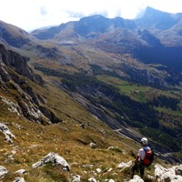 Au sommet de la dernière combe à dégringoler. Départ peu raide.