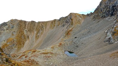 Lac du Loup, col du Loup depuis les Dents du Loup Lac du Loup, col du Loup depuis les Dents du Loup
