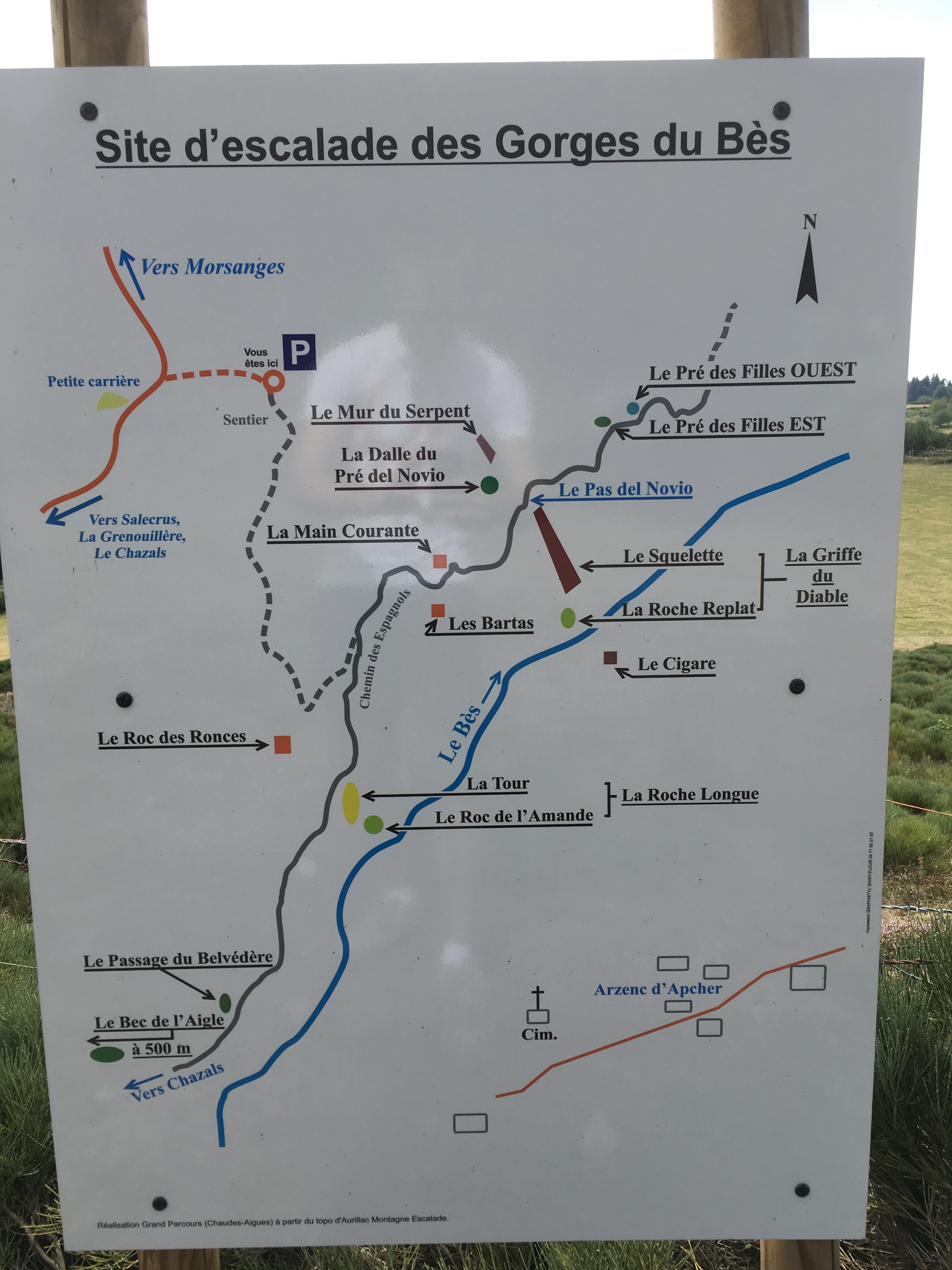 Plan du site d'escalade
