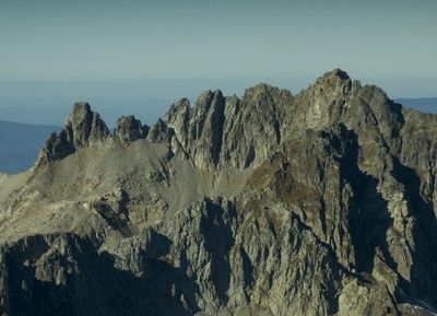 Vue aérienne de l'ensemble de l'arête SW du Grand Pic de la Lauzière