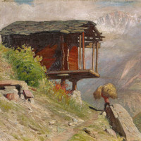 Chalet à blé, vallée de Zermatt, par Albert Gos