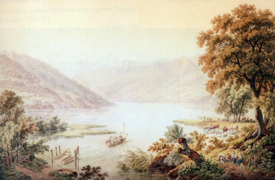 Lac de Thoune par Lory en 1818 Lac de Thoune par Lory en 1818