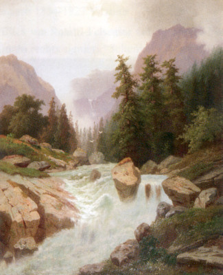 Wellhorn vu de Rosenlaui par Ferdinand Sommer, XIXe Wellhorn vu de Rosenlaui par Ferdinand Sommer, XIXe