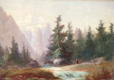 Wetterhorn vu de Rosenlaui par Ferdinand Sommer, XIXe Wetterhorn vu de Rosenlaui par Ferdinand Sommer, XIXe