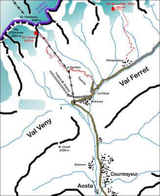 mappa Val Ferret mappa Val Ferret