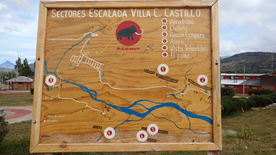 Climbing sectors as displayed in the village