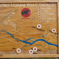 Climbing sectors as displayed in the village