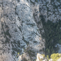 Vu d'Azéma, on distingue L1 tout en bas à gauche puis l'arête à droite.