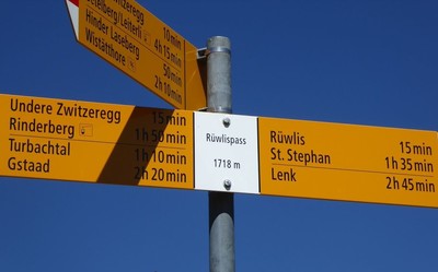Le panneau au Col du Rüwlis Le panneau au Col du Rüwlis