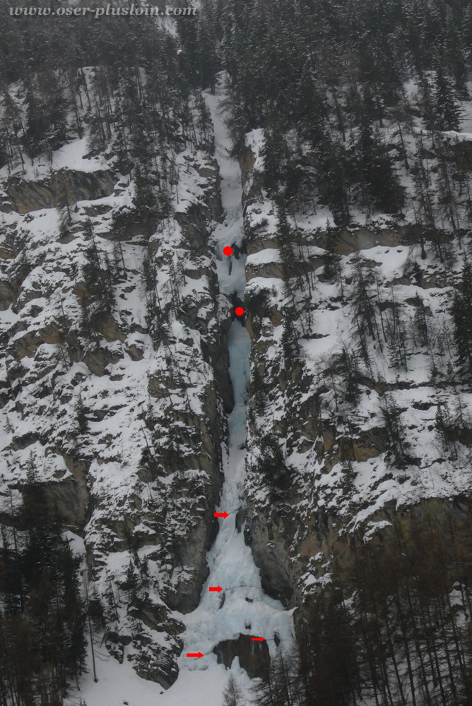 La cascade vue d'en face, cela ne fait pas rire.