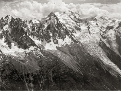 Aiguille du Plan, Aiguille du Midi, Mont Blanc du Tacul, Mont Maudit, Mont Blanc par Edouard Spelterini Aiguille du Plan, Aiguille du Midi, Mont Blanc du Tacul, Mont Maudit, Mont Blanc par Edouard Spelterini