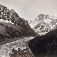 Grandes Jorasses, la Mer de Glace, vue prise de la Flégère, par Bisson frère en 1858