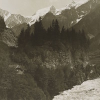 Mont Blanc du Tacul, Mont Maudit, Dôme du Goûter, l'Arve aux Houches, en 1904 par le TCF