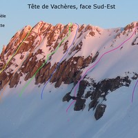Les itinéraires skiables de la face SE