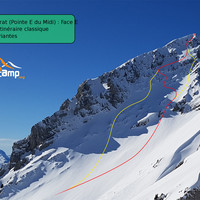 Pointe Dzérat (Pointe E du Midi) : Face E