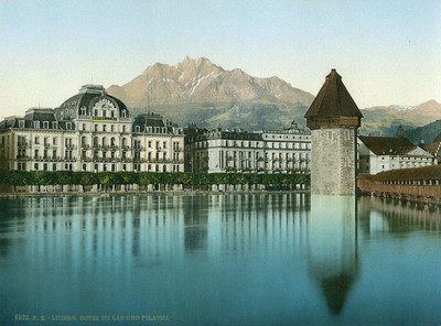 Lucerne et le Pilate, en 1900, par Photoglob N°0000008522 Lucerne et le Pilate, en 1900, par Photoglob N°0000008522