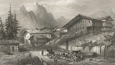 Louèches les bains, par les frères Rouargue, en 1860 Louèches les bains, par les frères Rouargue, en 1860