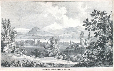 Mont Blanc et lac Léman vus de Varembé en 1837 par anonyme