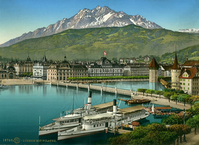 Pilatus vu de Lucerne, en 1900, par Photoglob N°0000018740 Pilatus vu de Lucerne, en 1900, par Photoglob N°0000018740