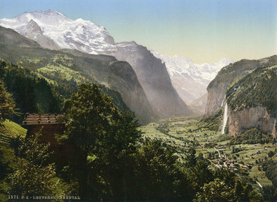Jungfrau, vallée de Lauterbrunnen, en 1900, par Photoglob N°0000001571
