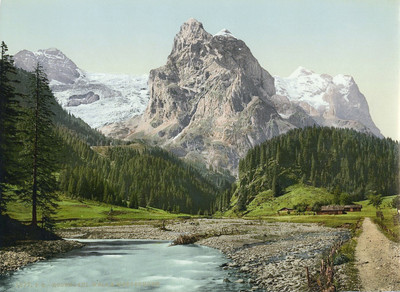 Wellhorn, Wetterhorn, Rosenlauital, en 1900, par Photoglob N°0000001677 Wellhorn, Wetterhorn, Rosenlauital, en 1900, par Photoglob N°0000001677