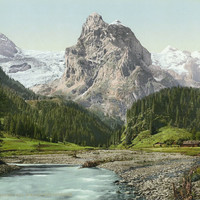 Wellhorn, Wetterhorn, Rosenlauital, en 1900, par Photoglob N°0000001677