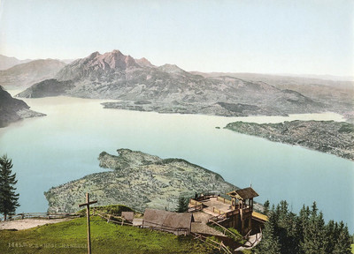 Rigi Chänzeli, lac des 4 cantons, Pilatus, en 1900, par Photoglob N°0000001445B Rigi Chänzeli, lac des 4 cantons, Pilatus, en 1900, par Photoglob N°0000001445B