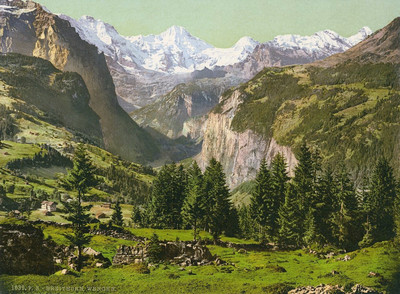 Breithorn vu de Wengen, en 1900, par Photoglob N°0000001639
