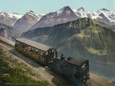 Le Train de Schynige Platte et les Alpes bernoises, en 1900 par Photoglob N°0000017560 Le Train de Schynige Platte et les Alpes bernoises, en 1900 par Photoglob N°0000017560
