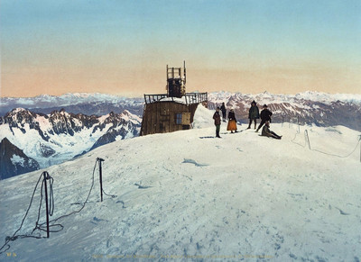 Sommet du Mont Blanc à l'époque de l'observatoire Janssen, par Wehrli N°000000xx04