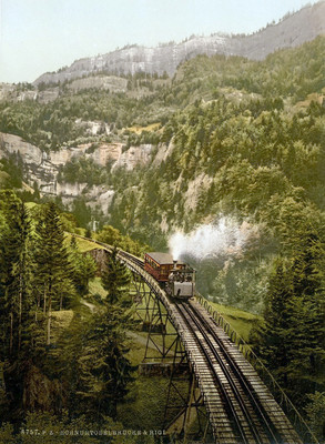 Pont Schnurtobel sur la ligne du Rigi, en 1900, par Photoglob N°0000008757 Pont Schnurtobel sur la ligne du Rigi, en 1900, par Photoglob N°0000008757