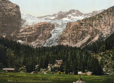 Val di Genova, Refuge Bolognini, en 1900, par Photoglob N°0000009328