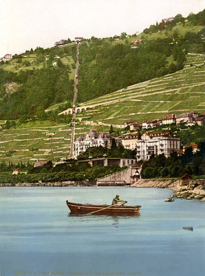 Funiculaire de Territet, en 1900, par Photoglob N°0000001309