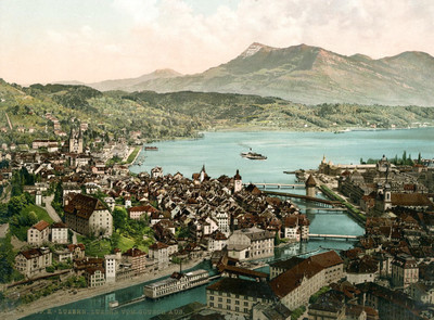 Rigi vu de Lucerne, en 1900, par Photoglob N°000000xx84 Rigi vu de Lucerne, en 1900, par Photoglob N°000000xx84